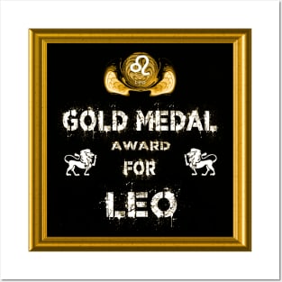 Leo Birthday Gift Gold Medal Award Winner Posters and Art